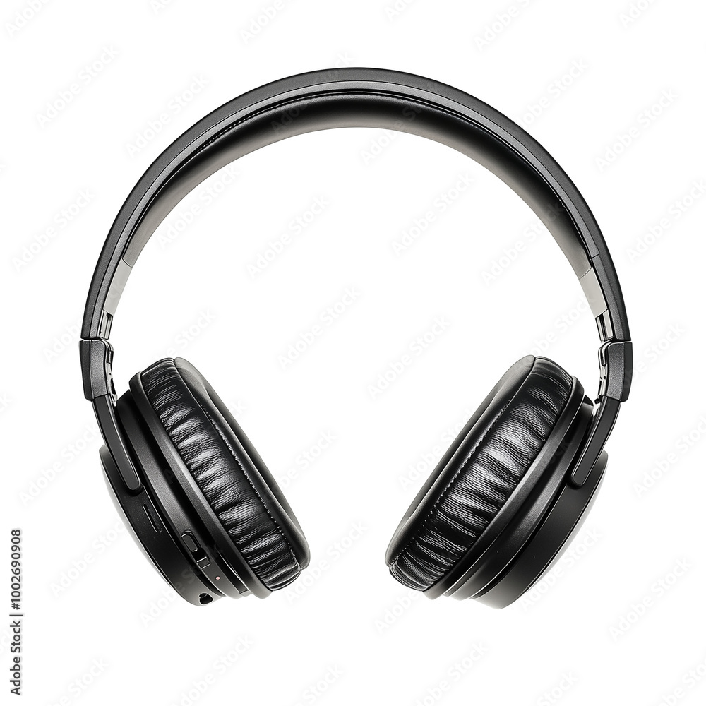 black Bluetooth headphone isolated on transparent or white background black Bluetooth headphone isolated on transparent or white background