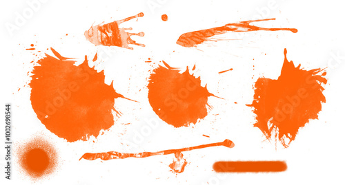 set of orange splashes