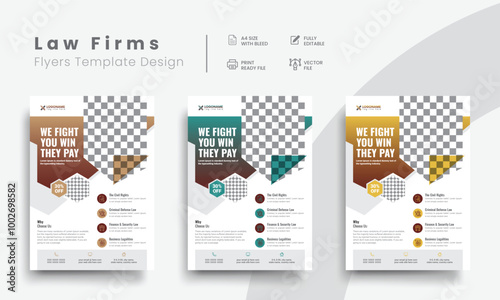 Professional corporate law firm flyer for lawyer brand identity promotion. Modern lawyer flyer or attorney flyer with marketing layout. Vol - 5