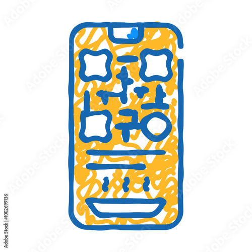 qr code to receive food in canteen doodle icon sketch vector. qr code to receive food in canteen sign. isolated symbol illustration