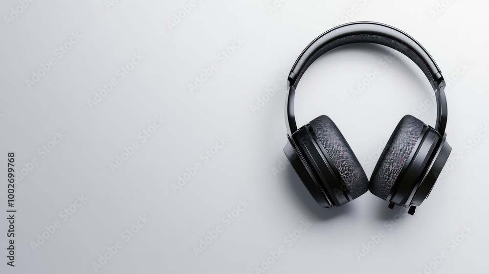 Wireless gaming headset isolated on a gray background, representing modern audio technology Wireless gaming headset isolated on a gray background, representing modern audio technology