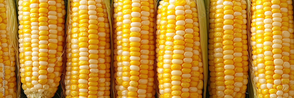 close up of whole sweet corn, full frame, food advertising close up of whole sweet corn, full frame, food advertising