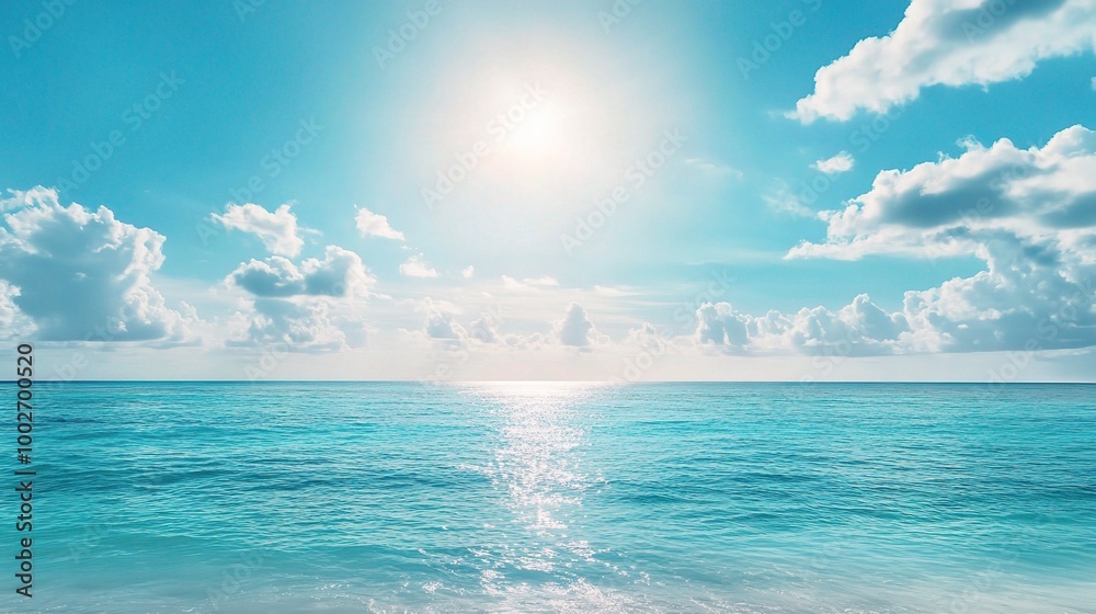 Obraz premium Serene Ocean View Under Bright Sky