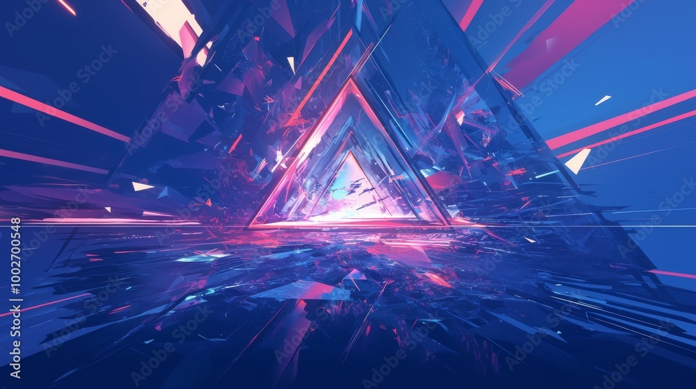 A bold, abstract background with floating geometric shapes in metallic shades A bold, abstract background with floating geometric shapes in metallic shades