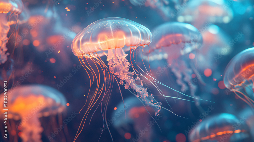Jellyfish colorful nature deepsea
Jellyfish colorful nature deepsea