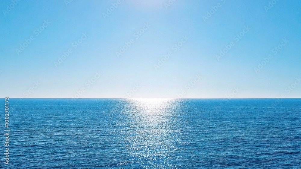 Serene Blue Ocean Under Clear Sky Serene Blue Ocean Under Clear Sky