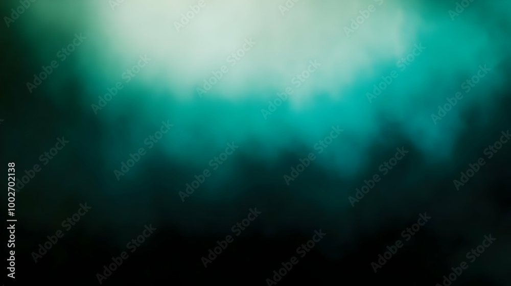 Fototapeta premium Blurred gradient emerald to black abstract background
