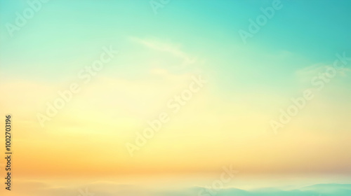 Blurred gradient aqua to ochre abstract background