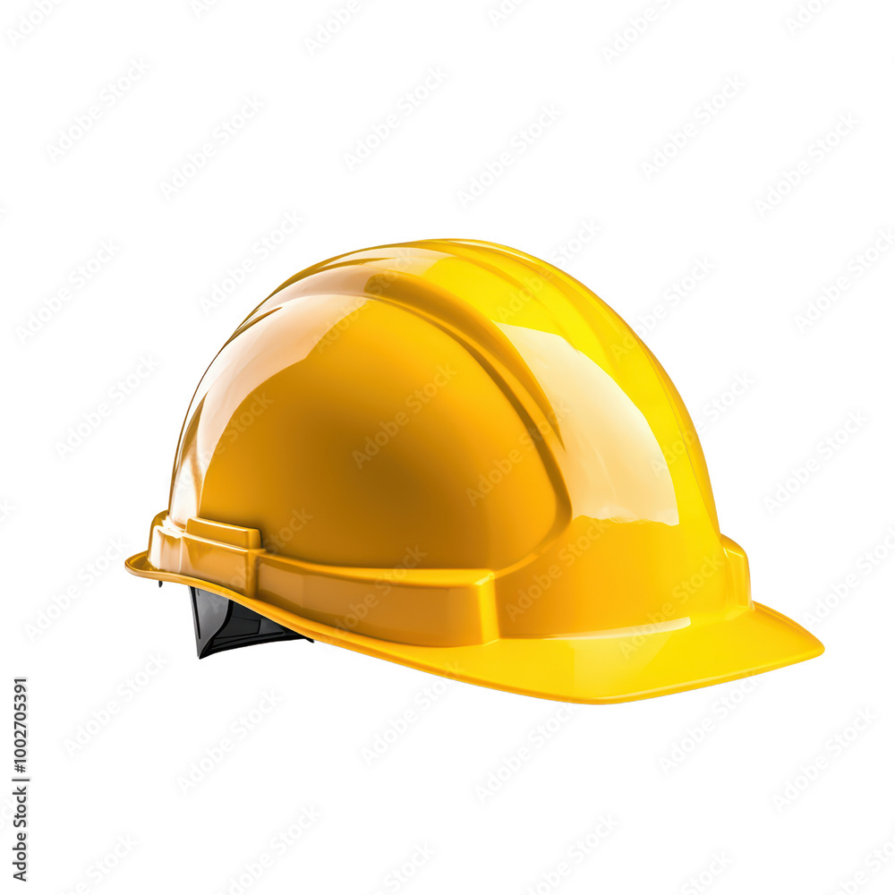 Fototapeta premium Bright yellow construction safety helmet