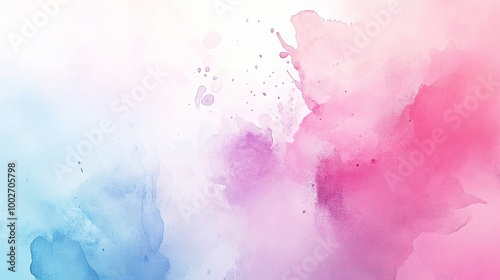 Soft Pink and Blue Watercolor Abstract Background