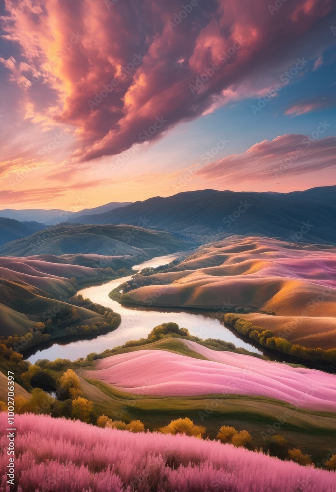 Fototapeta premium soft cloud patterns enhancing scenic landscapes beautiful skies natural backdrops, clouds, scenery, nature, sunlight, formations, white, blue, textures