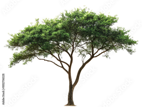 green tree isolated white background