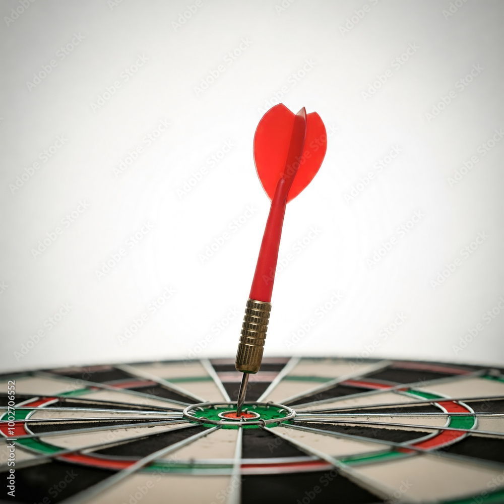 Concept of business target, a dart on center of dart board, bullseye target. Concept of business target, a dart on center of dart board, bullseye target.