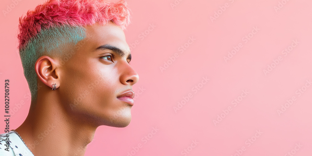 Man with stylish short hair. Man with stylish short hair.