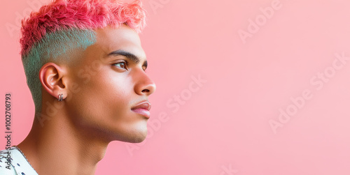 Man with stylish short hair.