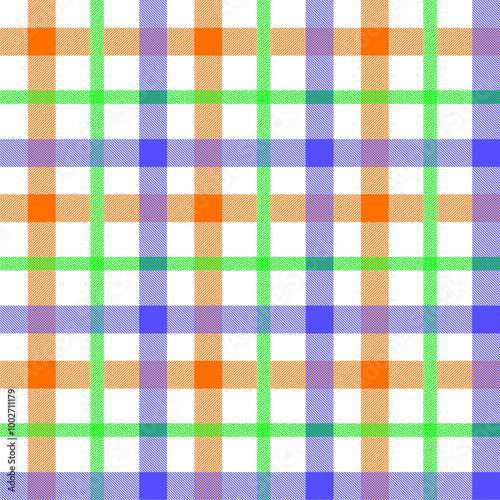 Vector neon multicolored Scottish checkered pattern of tartan. A grid-like pattern, geometric aesthetic of the design for different occasions such as fashion accessories like scarves or bags, home dec