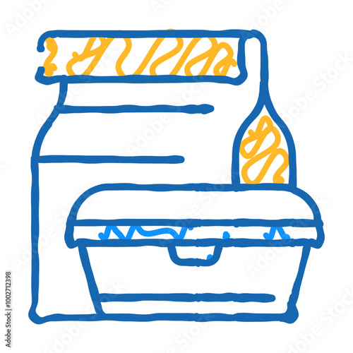 lunch box canteen doodle icon sketch vector. lunch box canteen sign. isolated symbol illustration