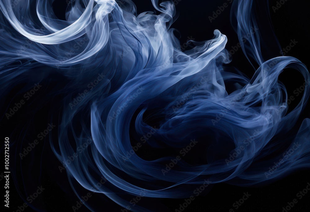Obraz premium captivating visual dynamic smoke fluidity flowing gracefully dark background creating mesmerizing atmosphere, abstract, design, fog, mist, texture, movement