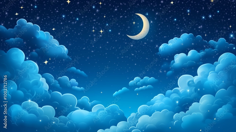 Space of night sky with cloud and stars. Space of night sky with cloud and stars.