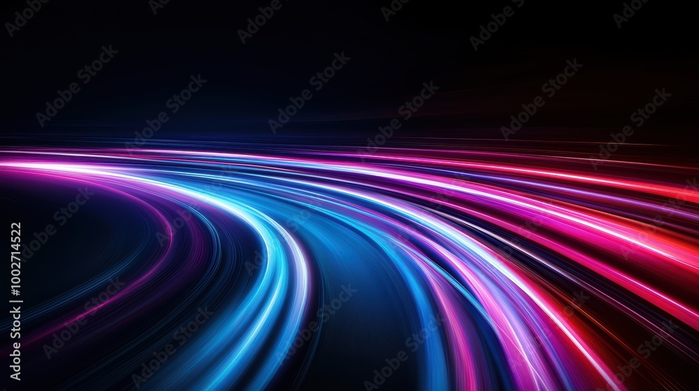 Dynamic light trails in vibrant colors