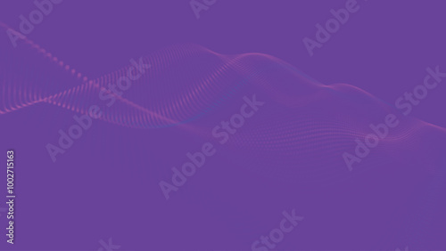 Futuristic dot wave. Abstract digital particle wave. Technology background. Colored musical wave. Light background. Digital background with smooth, wavy curves. 3D vector illustration