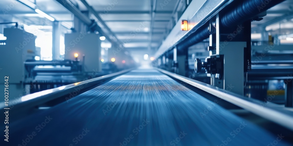 Textile Factory with Machines Weaving Fabric Textile Factory with Machines Weaving Fabric