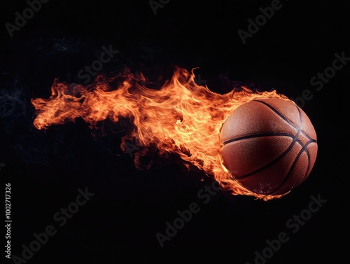 basketball ball in fire