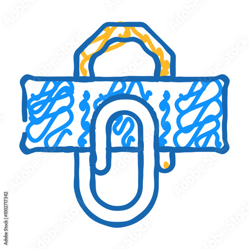 clip tool stationery doodle icon sketch vector. clip tool stationery sign. isolated symbol illustration