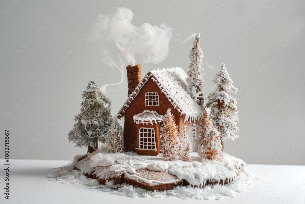Charming Gingerbread House in Winter Charming Gingerbread House in Winter
