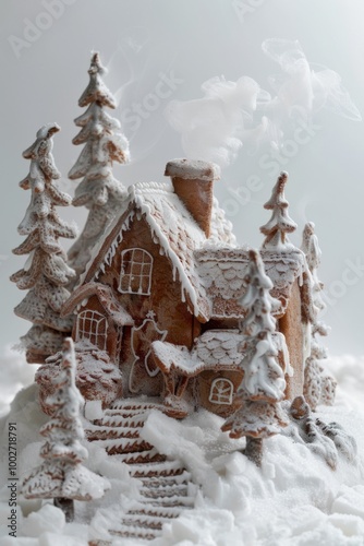 Charming Gingerbread House in Winter