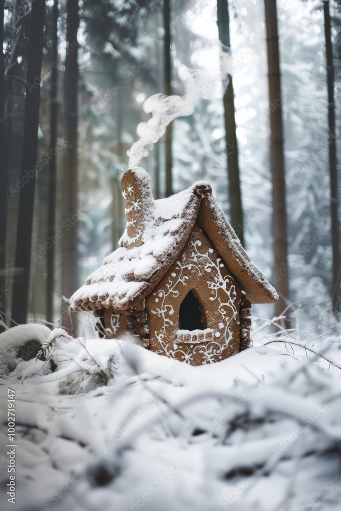 Charming Gingerbread House in Winter Charming Gingerbread House in Winter
