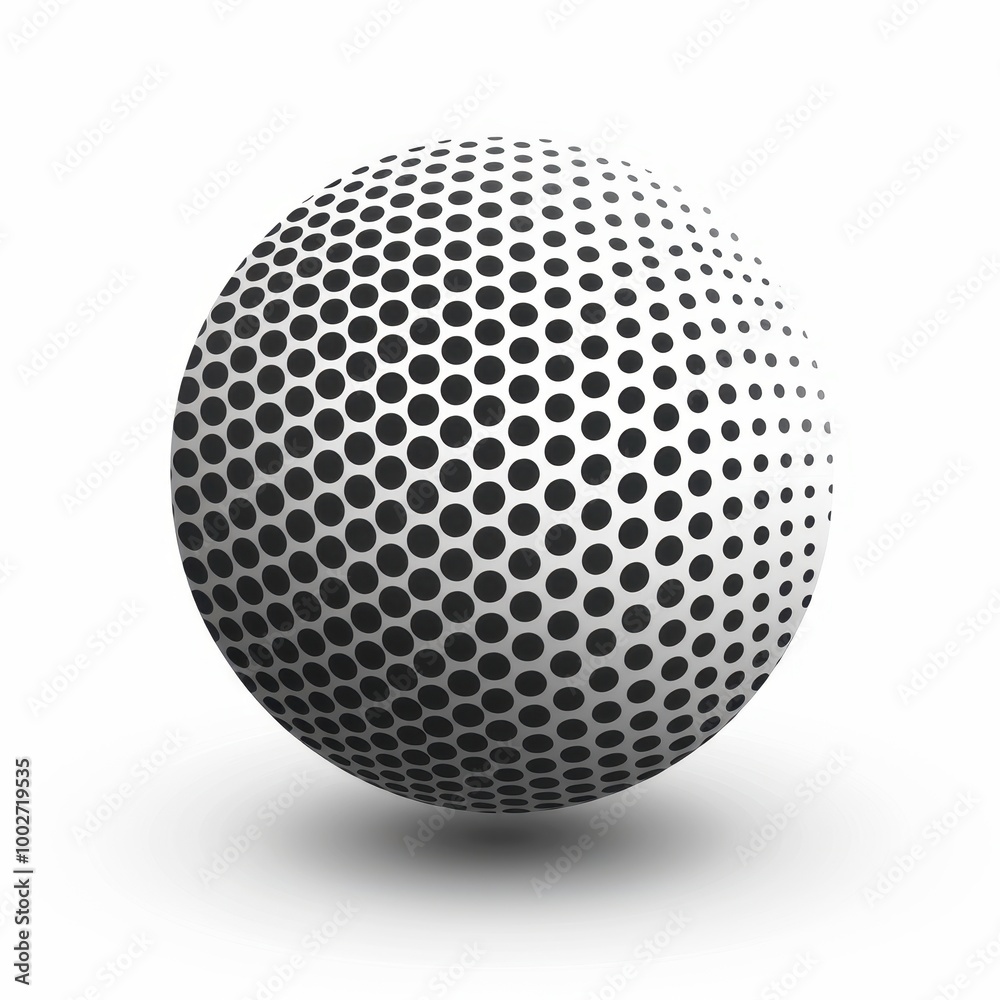 A stylized sphere covered in black and white dots creates a modern, abstract design, This image is perfect for use in sports themes, graphic design, or promotional materials, A stylized sphere covered in black and white dots creates a modern, abstract design, This image is perfect for use in sports themes, graphic design, or promotional materials,