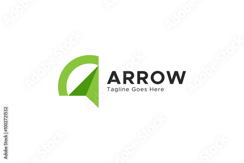 Arrow Up Logo Image. Initial A Letter Combined With Arrow And Curved Bow On White Background. Flat Vector Logo Design Template Element Usable For Business And Branding Logos.