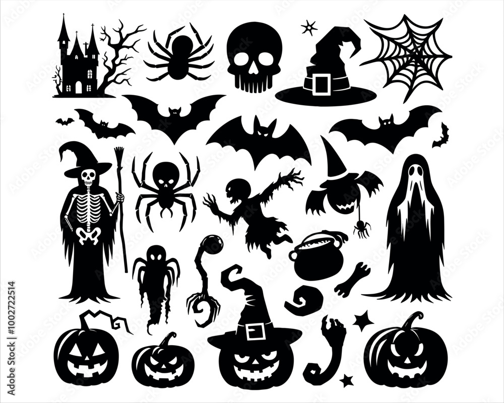 Obraz premium Haunted Night Icons Collection