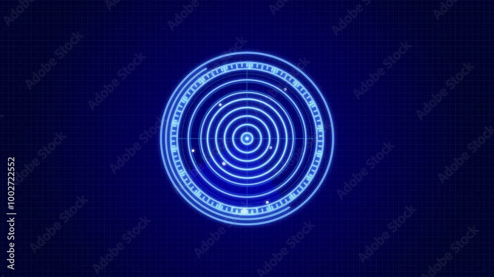 Circular HUD Animation on Background. 4k Animation