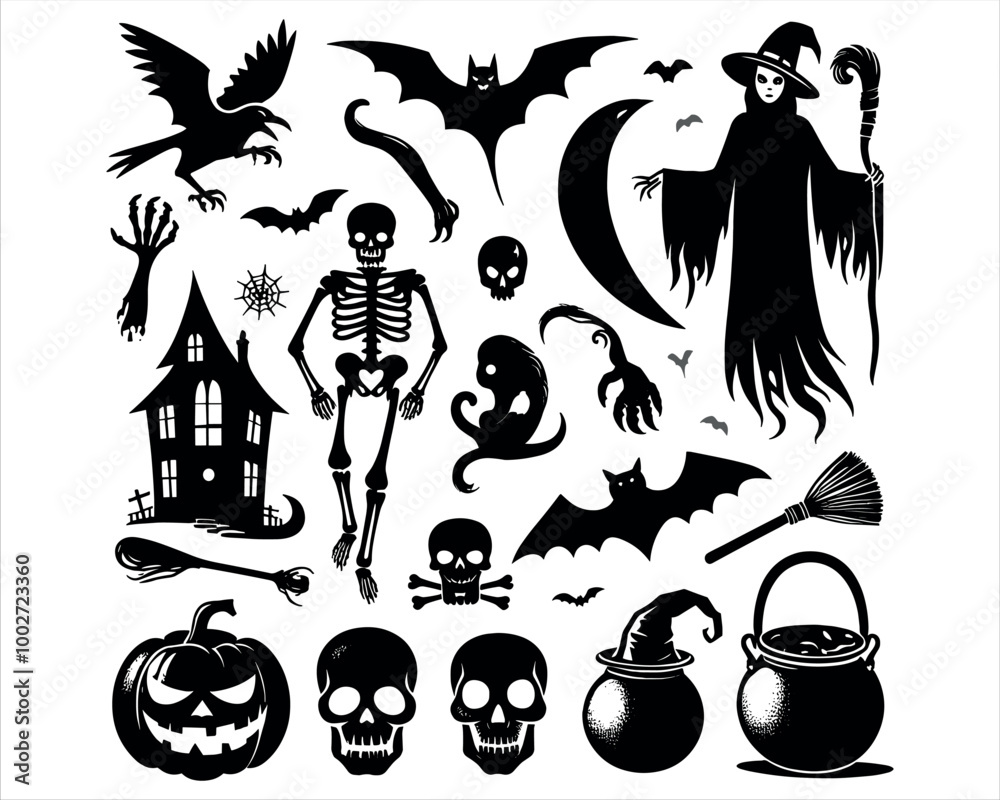Obraz premium Spooky Halloween Silhouettes