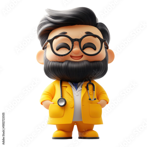 Cute Cartoon Doctor Character in 3D Design