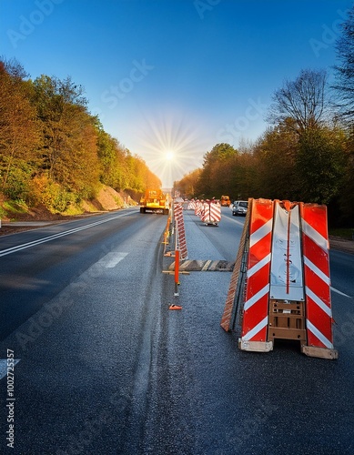 road works and secondary road closed to traffic 