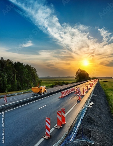 road works and secondary road closed to traffic 