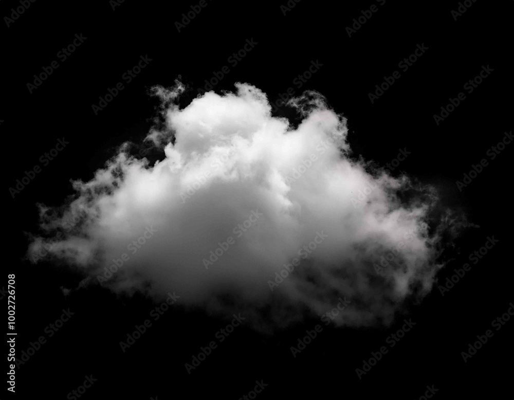 single cloud in air, isolated on black background single cloud in air, isolated on black background