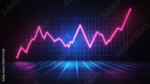 Vibrant financial growth graph on a digital grid