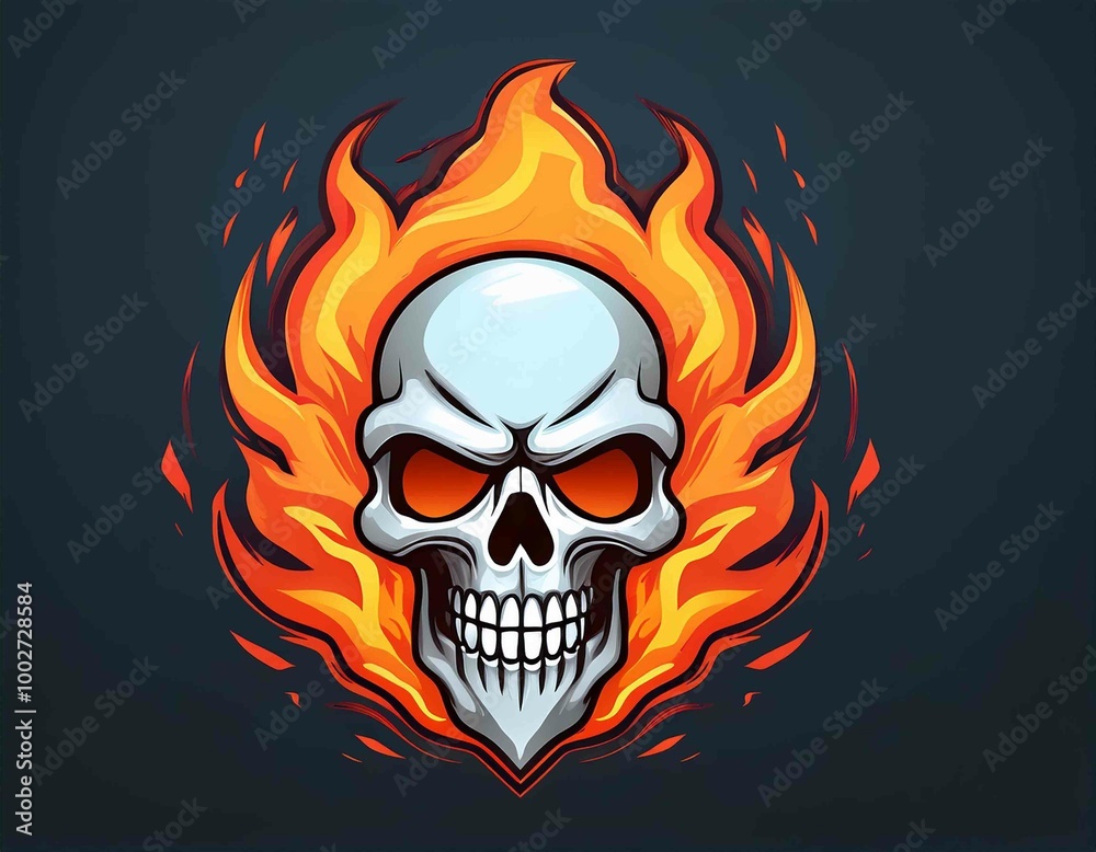 Skull fire mascot esport vector Skull fire mascot esport vector