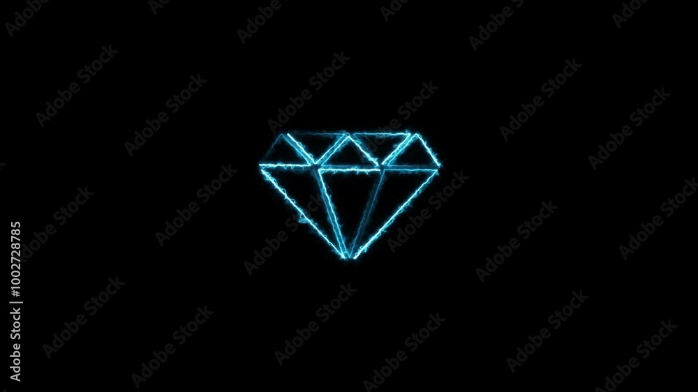 Diamond neon icon animation. casino icons for ui and ux, website or mobile application concept. Diamond neon icon animation. casino icons for ui and ux, website or mobile application concept.