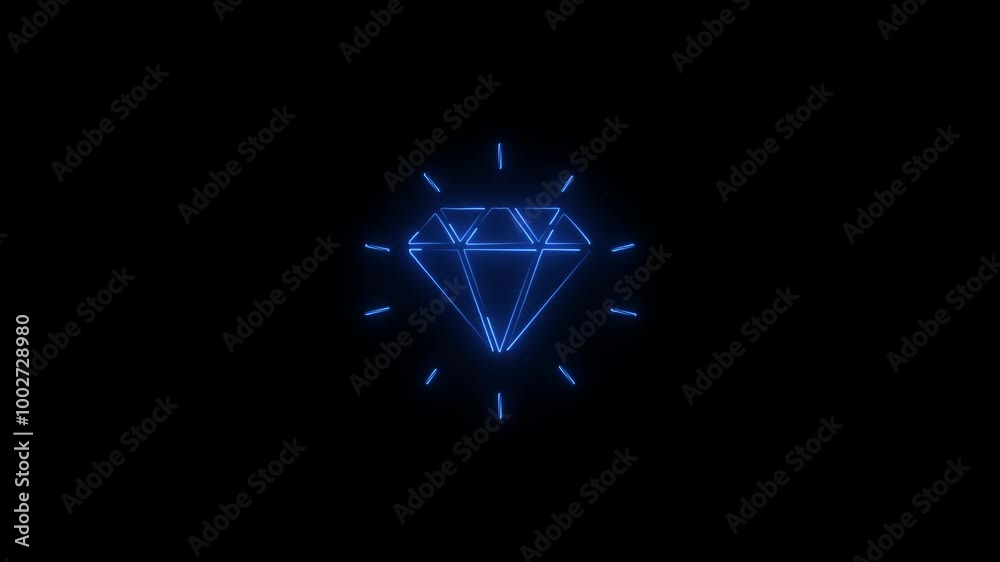 Diamond neon icon animation. casino icons for ui and ux, website or mobile application concept. Diamond neon icon animation. casino icons for ui and ux, website or mobile application concept.