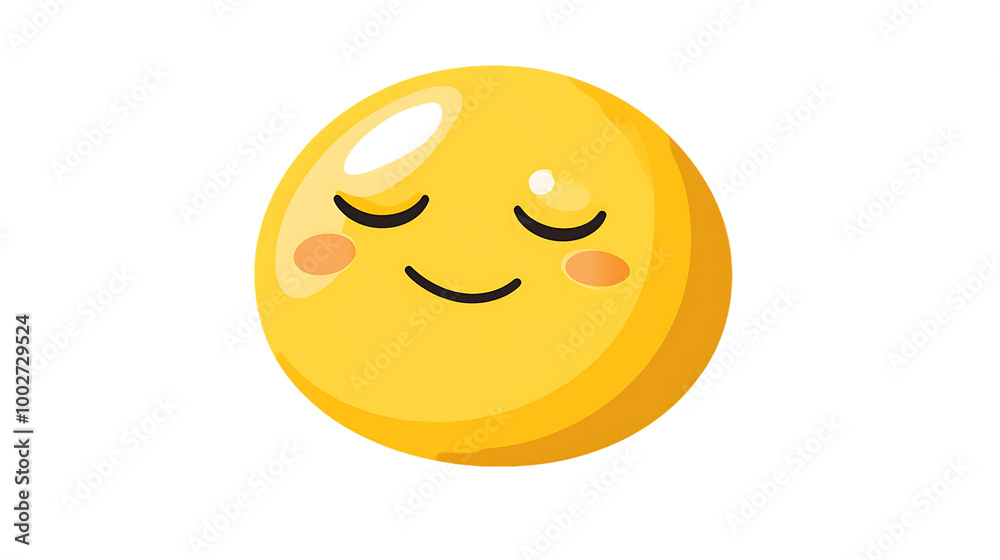 Fototapeta premium 3D Smiling yellow cartoon face vector icon illustration