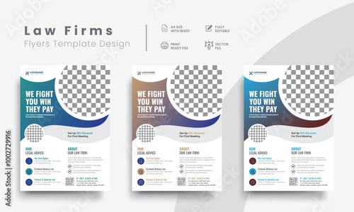 Professional corporate law firm flyer for lawyer brand identity promotion. Modern lawyer flyer or attorney flyer with marketing layout. Vol - 8