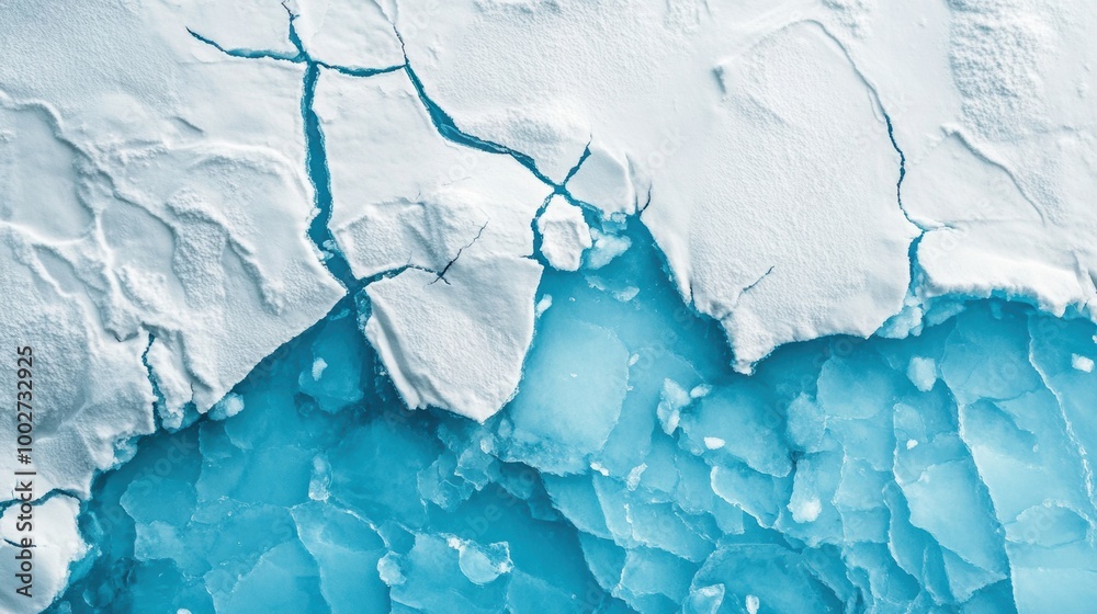 Naklejka premium Ice and Water Abstract Texture from Above