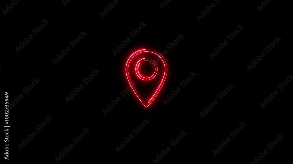 Glowing neon Lights location pin icon animation. location mark neon blue icon suitable for website and UI material. Glowing neon Lights location pin icon animation. location mark neon blue icon suitable for website and UI material.