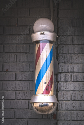 old abandoned barber pole
