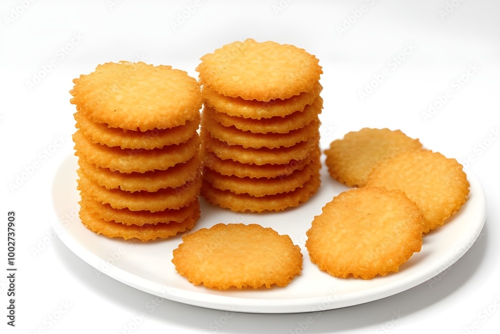 Assorted Crispy Snacks Isolated on White Background Generative AI illustration Assorted Crispy Snacks Isolated on White Background Generative AI illustration